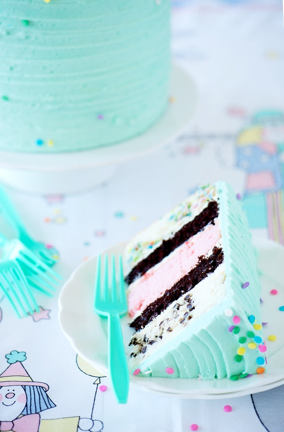 Meringue-Topped, Layered Ice Cream Birthday Cake - Simple Bites