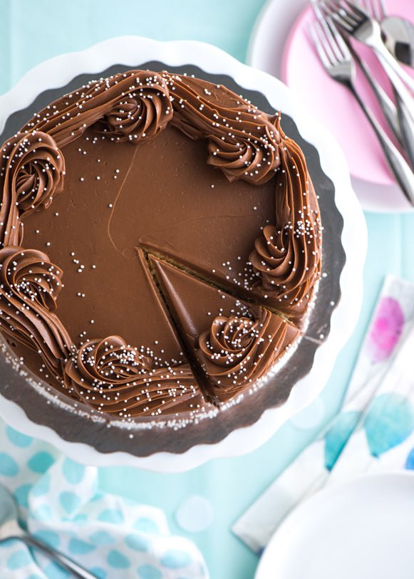 Buttermilk Birthday Cake with Malted Chocolate Frosting - Sweetapolita