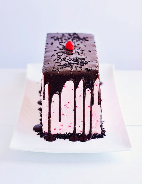 Dark Chocolate & Raspberry Buttercream Cake with Ganache Drizzle