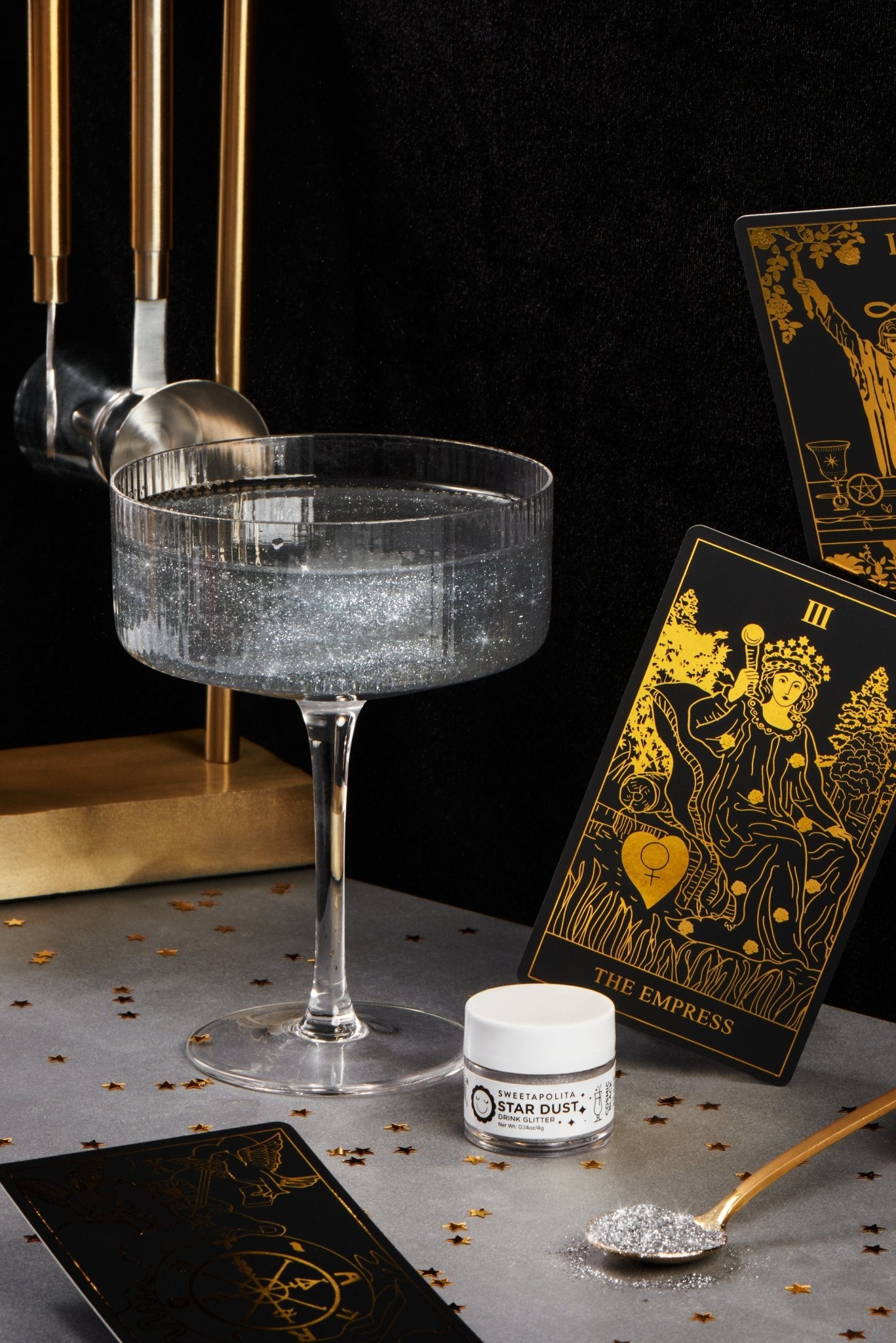 Cosmic Black | Star Dust Edible Drink + Dessert Glitter - CA - Sweetapolita