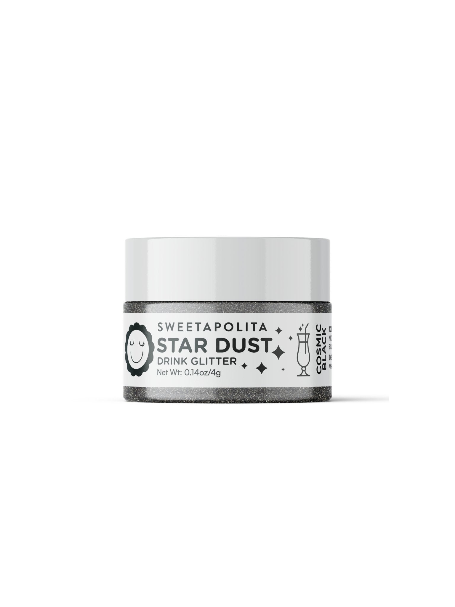 Cosmic Black | Star Dust Edible Drink + Dessert Glitter - CA - Sweetapolita
