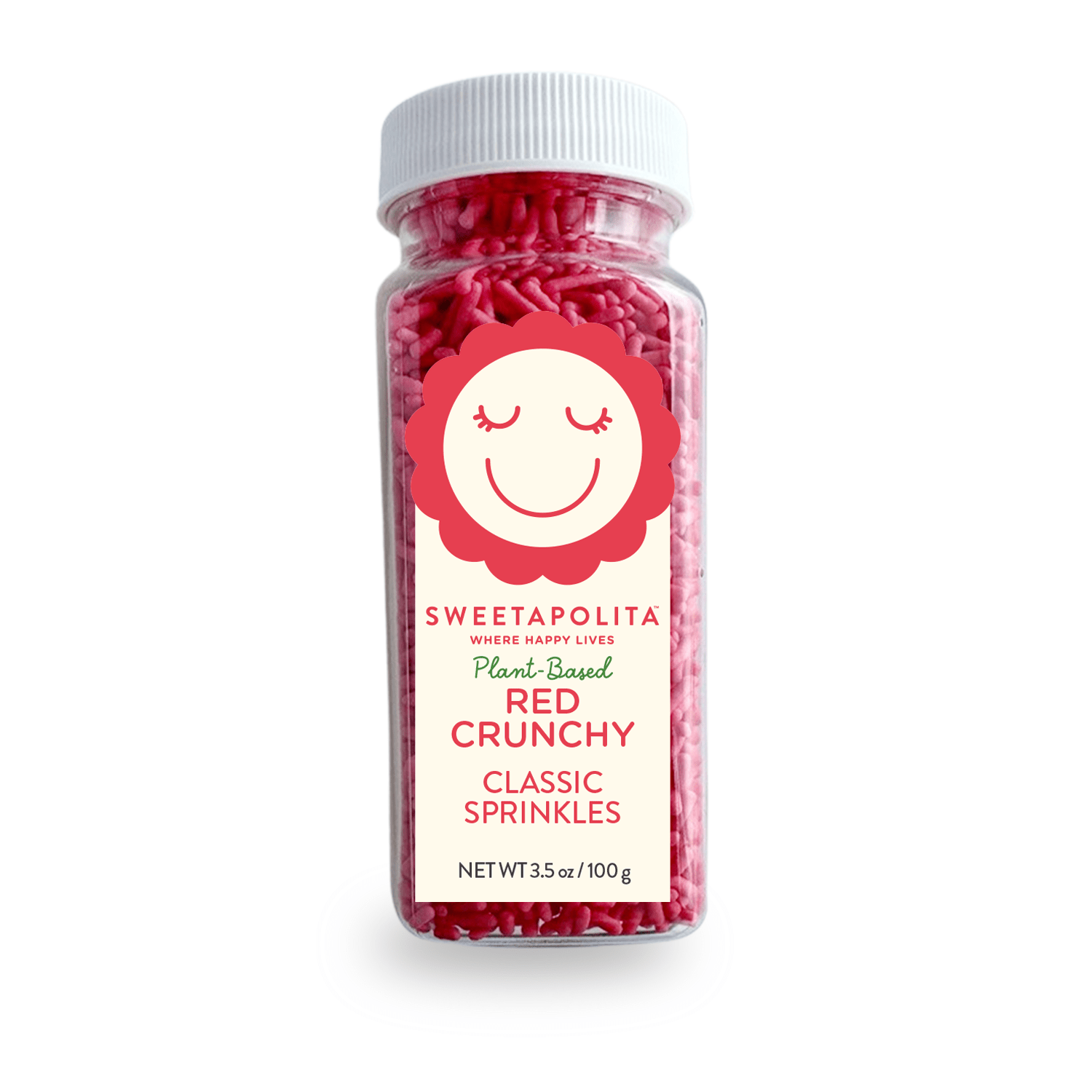 Natural Red Crunchy Sprinkles | Plant - Based - US - Sweetapolita