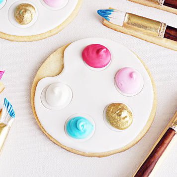 Artist's Palette & Paintbrush Cookies (with a special "Twist") - Sweetapolita