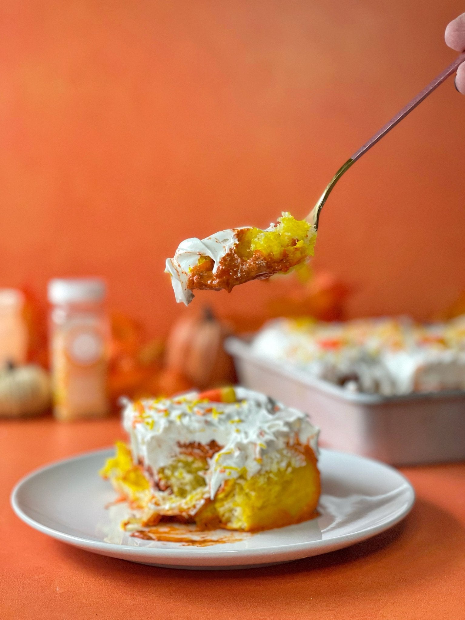 Candy Corn Sprinkle Cinnamon Rolls - Sweetapolita