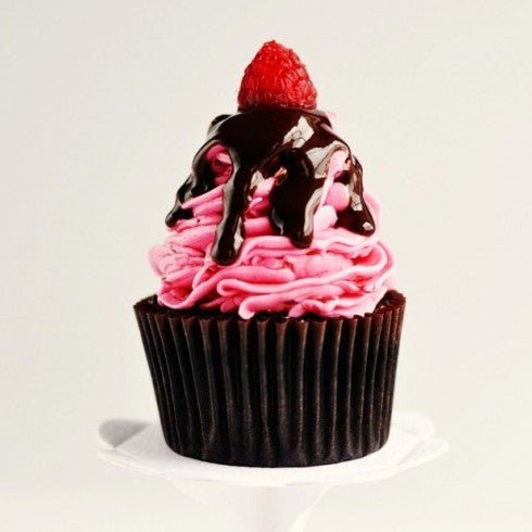 Dark Chocolate & Raspberry Buttercream Cupcakes with Chocolate Glaze - Sweetapolita