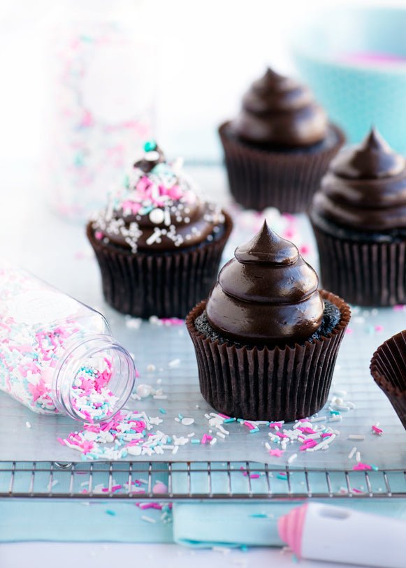 Dark & Dreamy Double Fudge Cupcakes - Sweetapolita