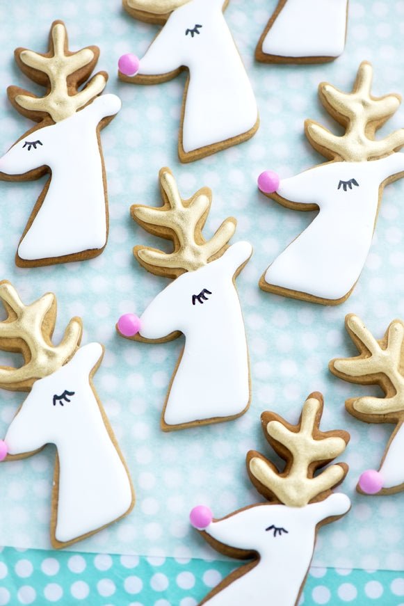 Gilded Reindeer and Santa Cookies - Sweetapolita