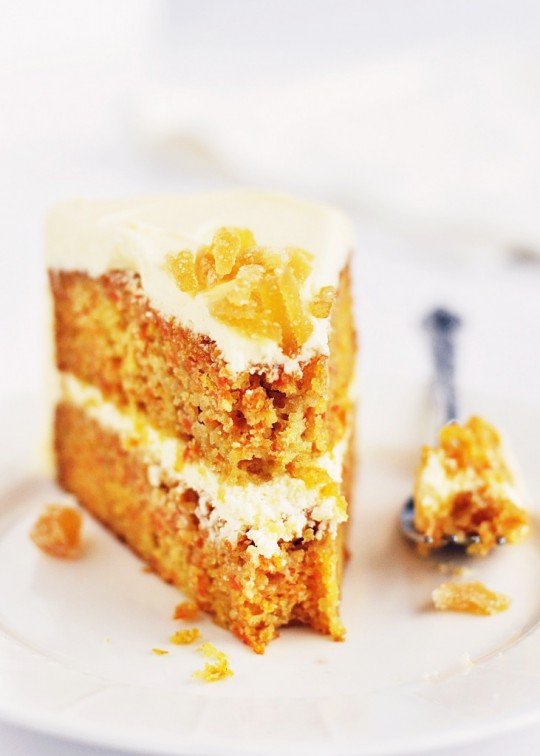 Zingy Orange Ginger Carrot Cake with White Chocolate Icing - Sweetapolita