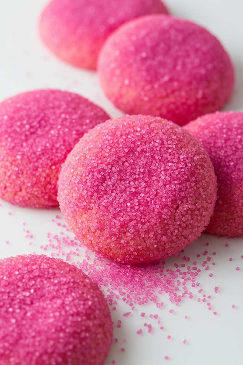 Close-up of pink sugar