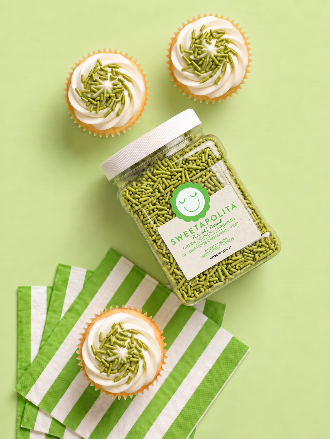 Natural Green Crunchy Sprinkles