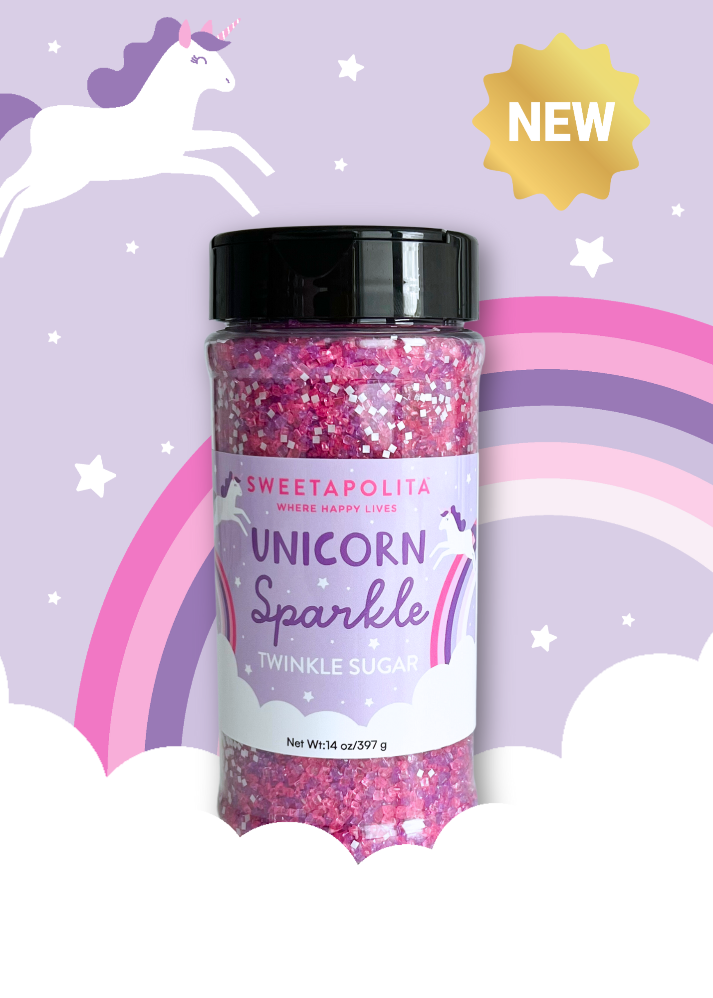 Unicorn Sparkle Twinkle Sugar Shaker