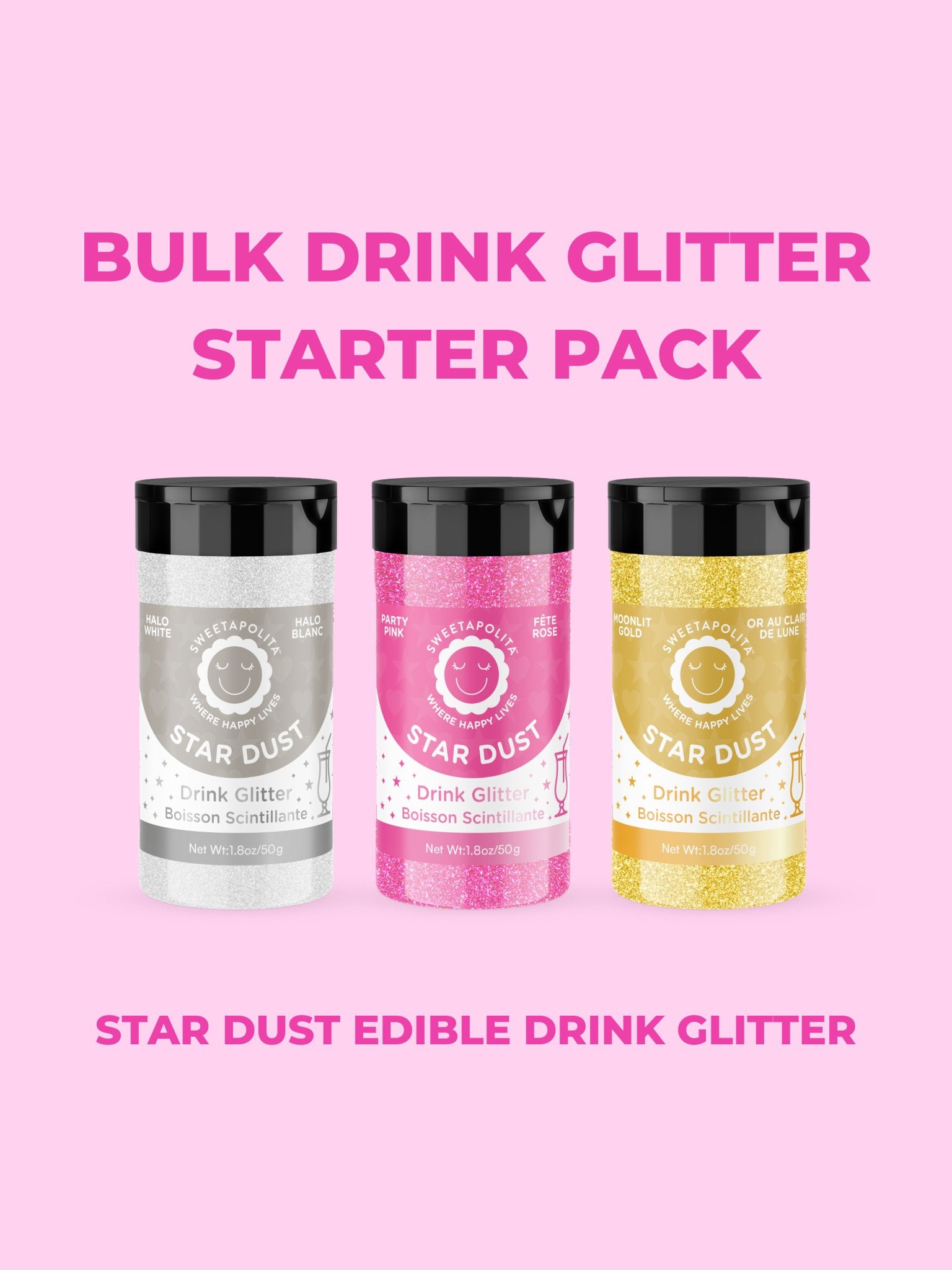 Bulk Drink + Dessert Glitter Starter Pack | Star Dust Edible Drink + Dessert Glitter - US - Sweetapolita