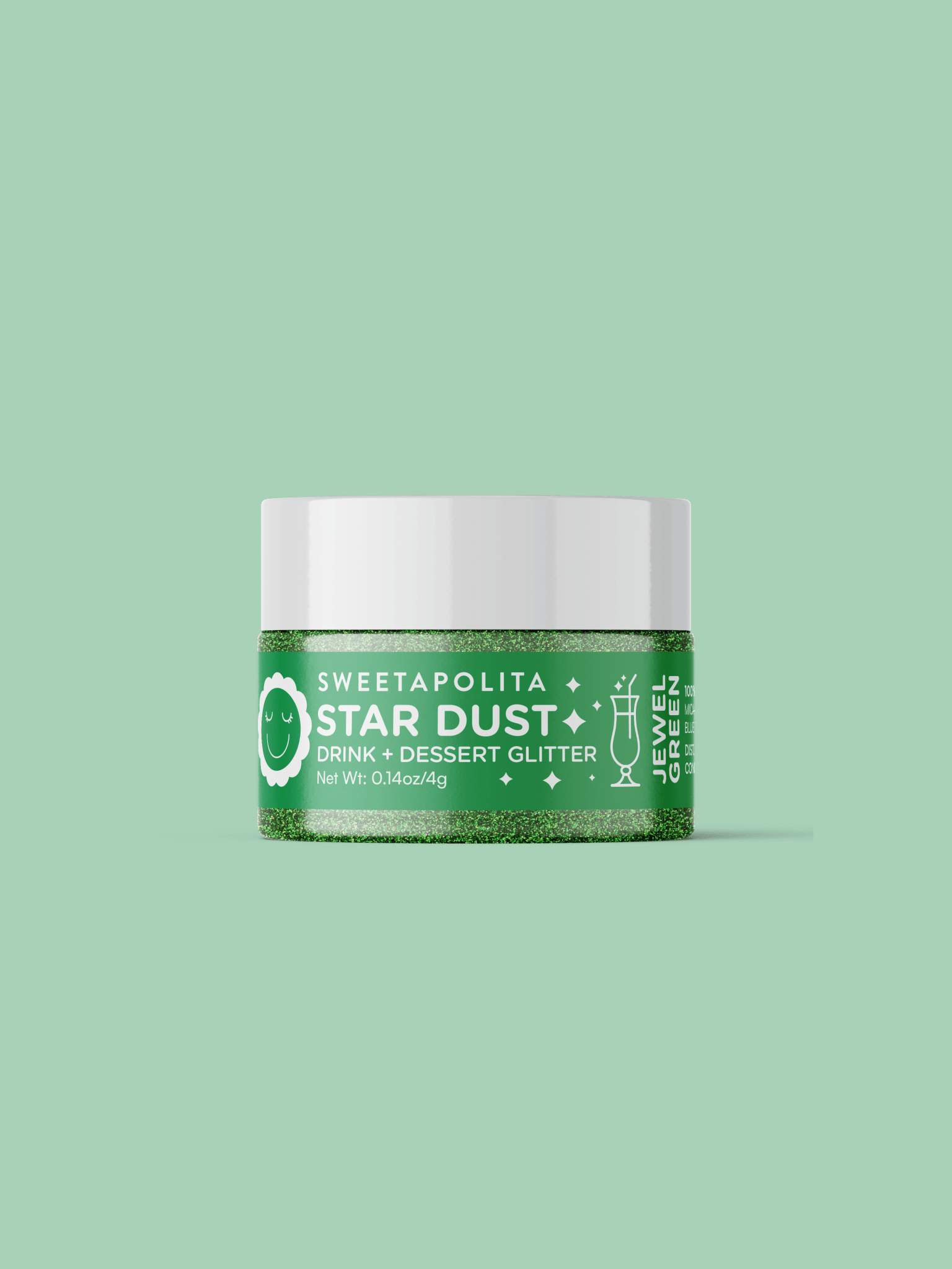 Jewel Green | Star Dust Edible Drink + Dessert Glitter - CA - Sweetapolita