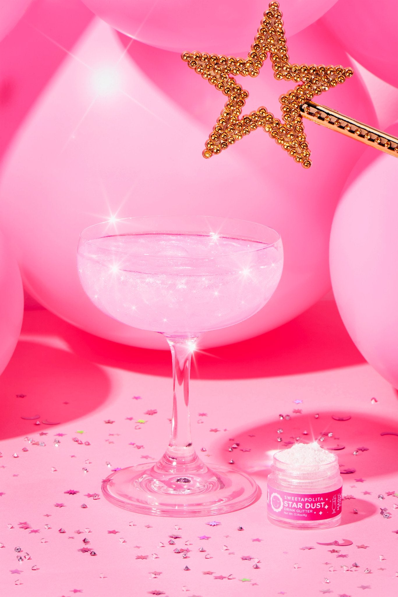 Magic Pink Colour Changing | Star Dust Edible Drink + Dessert Glitter - US - Sweetapolita