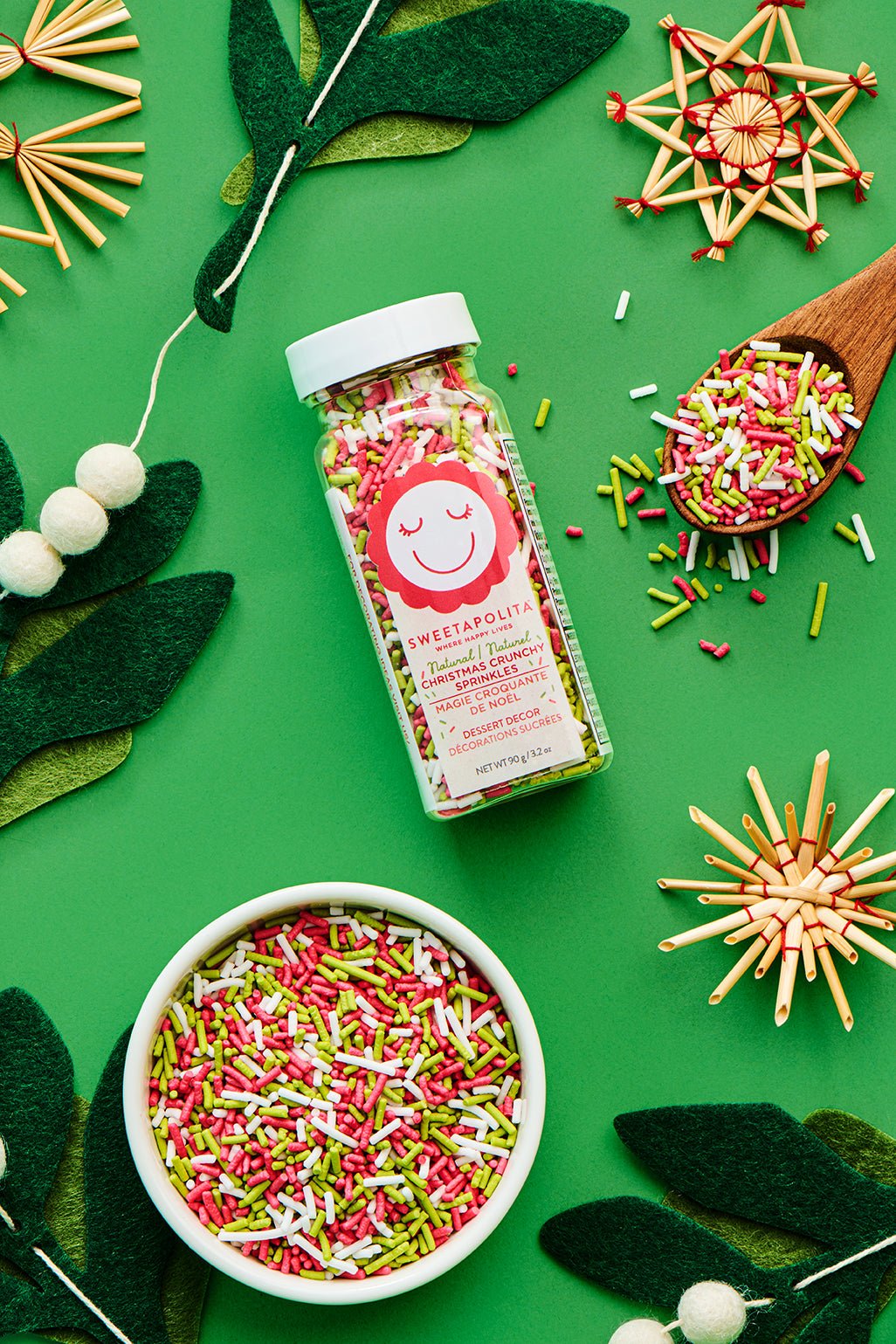 Natural Christmas Crunchy Sprinkles Bulk - Sweetapolita
