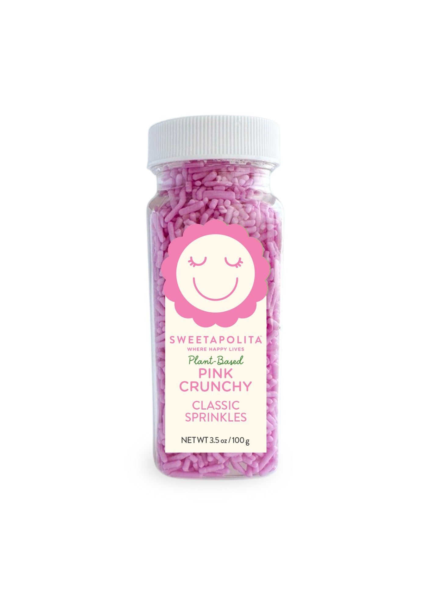 Natural Pink Crunchy Sprinkles | Plant - Based - US - Sweetapolita