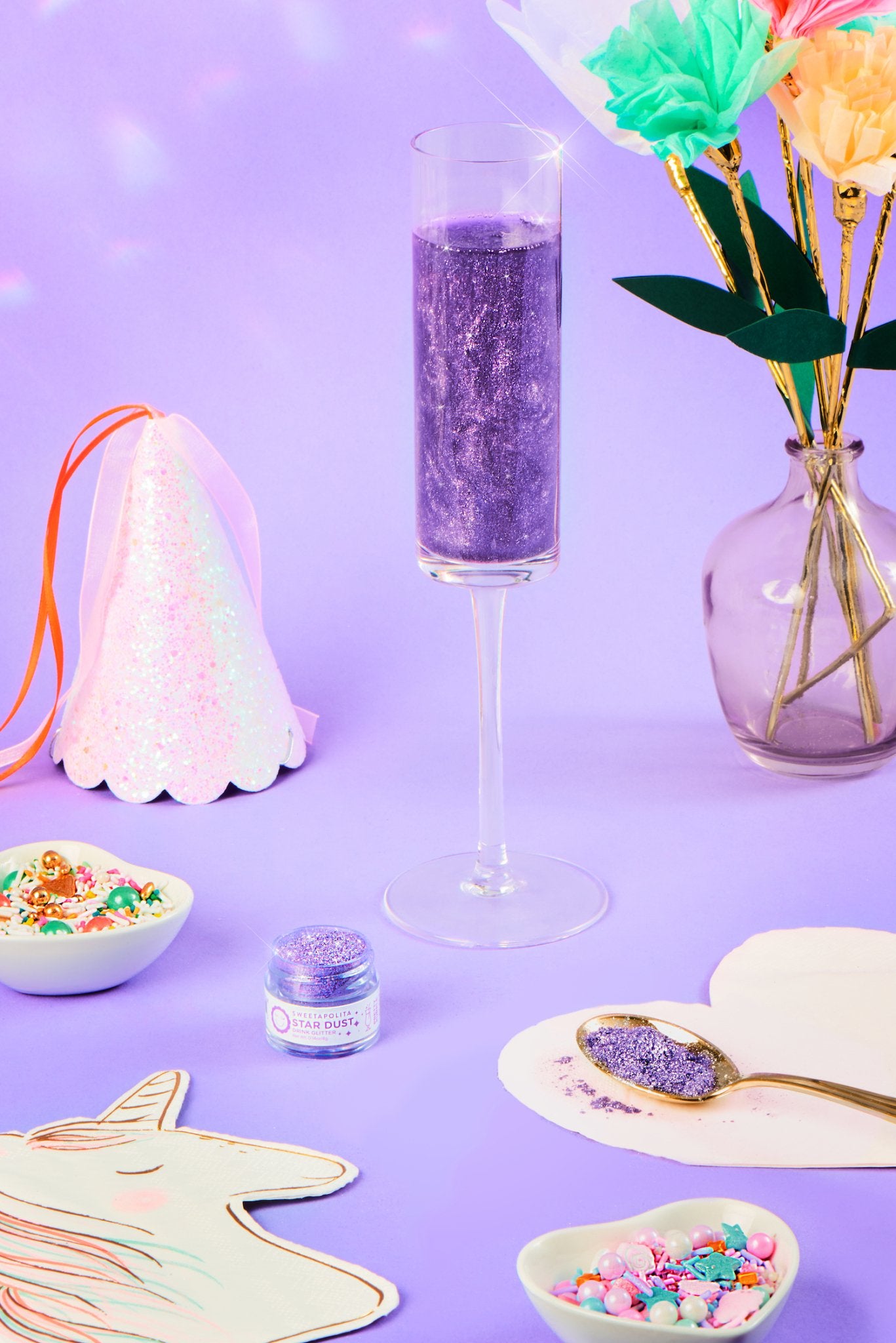 Pretty Purple | Star Dust Edible Drink + Dessert Glitter - CA - Sweetapolita