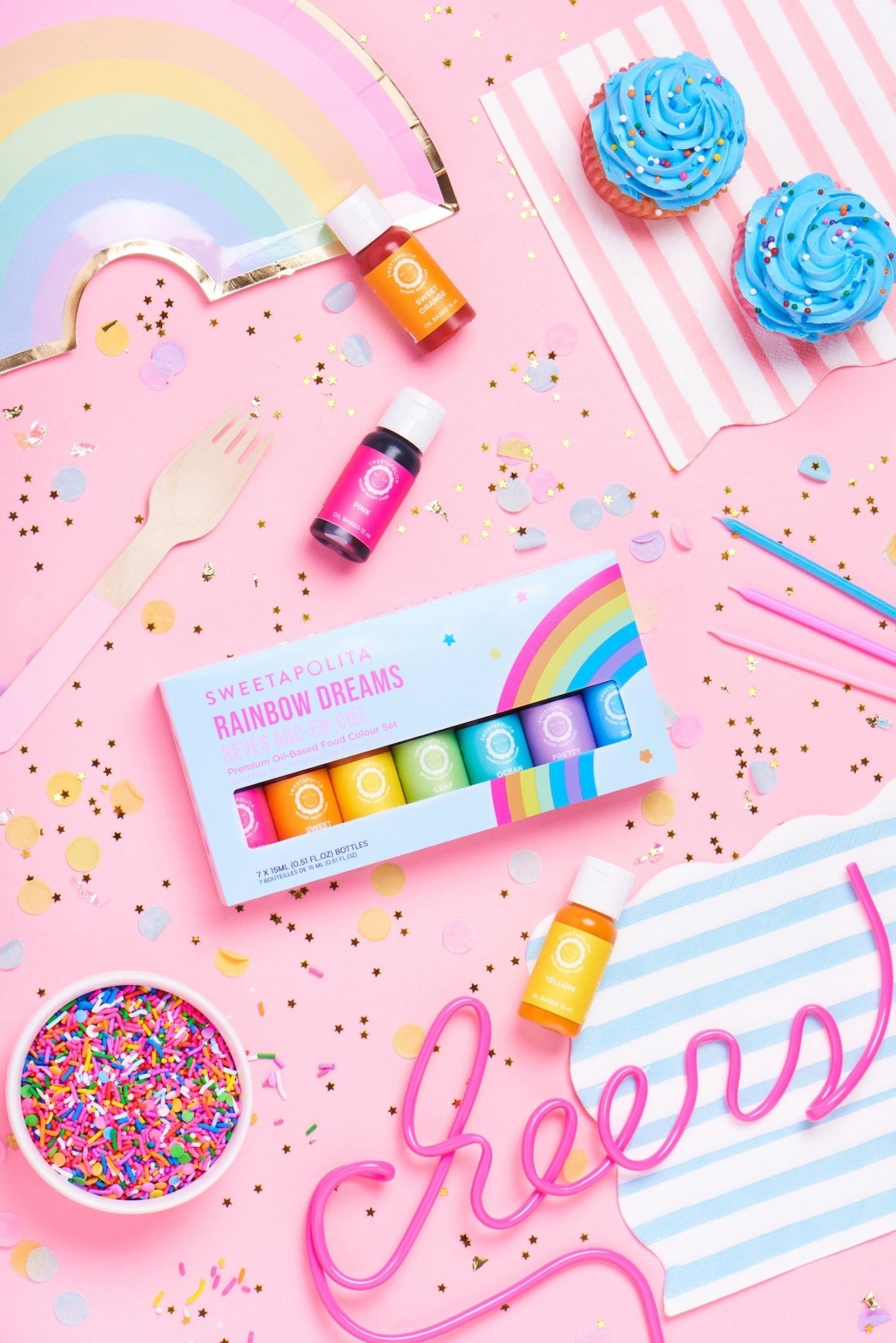 Rainbow Dreams Oil Based Food Colour Set - CA - Sweetapolita