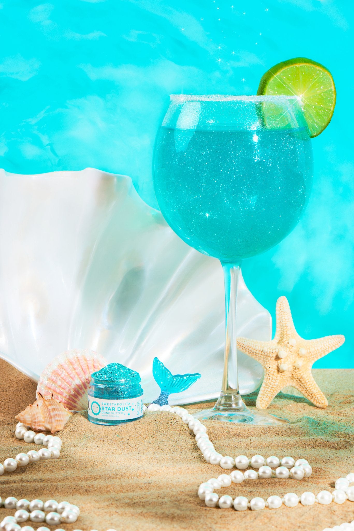 Seaside Teal | Star Dust Edible Drink + Dessert Glitter - US - Sweetapolita