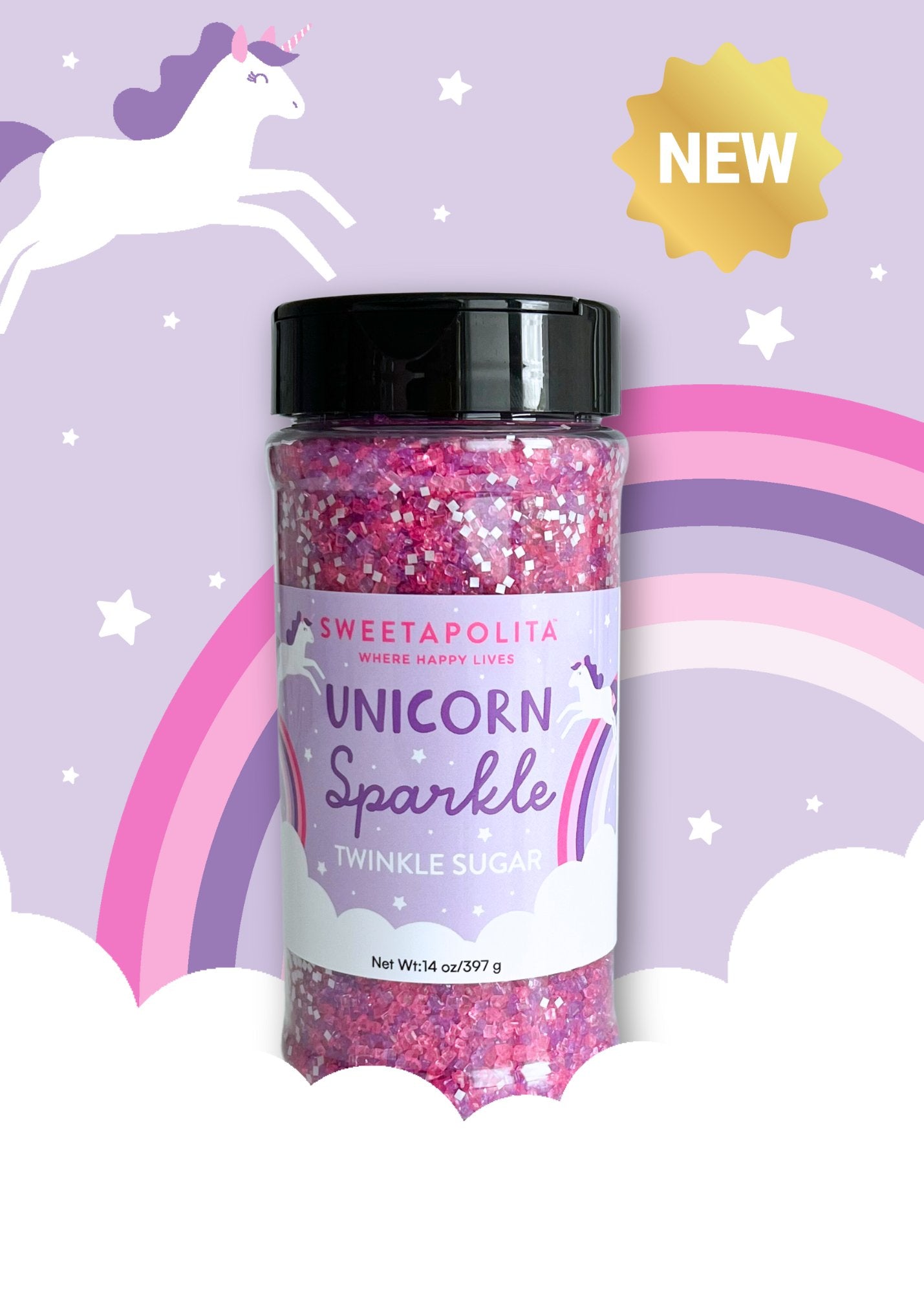 Unicorn Sparkle Twinkle Sugar Shaker - Sweetapolita